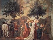 Piero della Francesca Die Konigin von Saba betet das Kreuzesholz an France oil painting artist